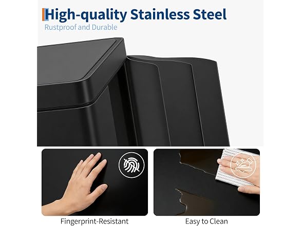 MOVECOM 2 x 5.3 Gal Dual Compartment Stainless Steel Kitchen Trash Can