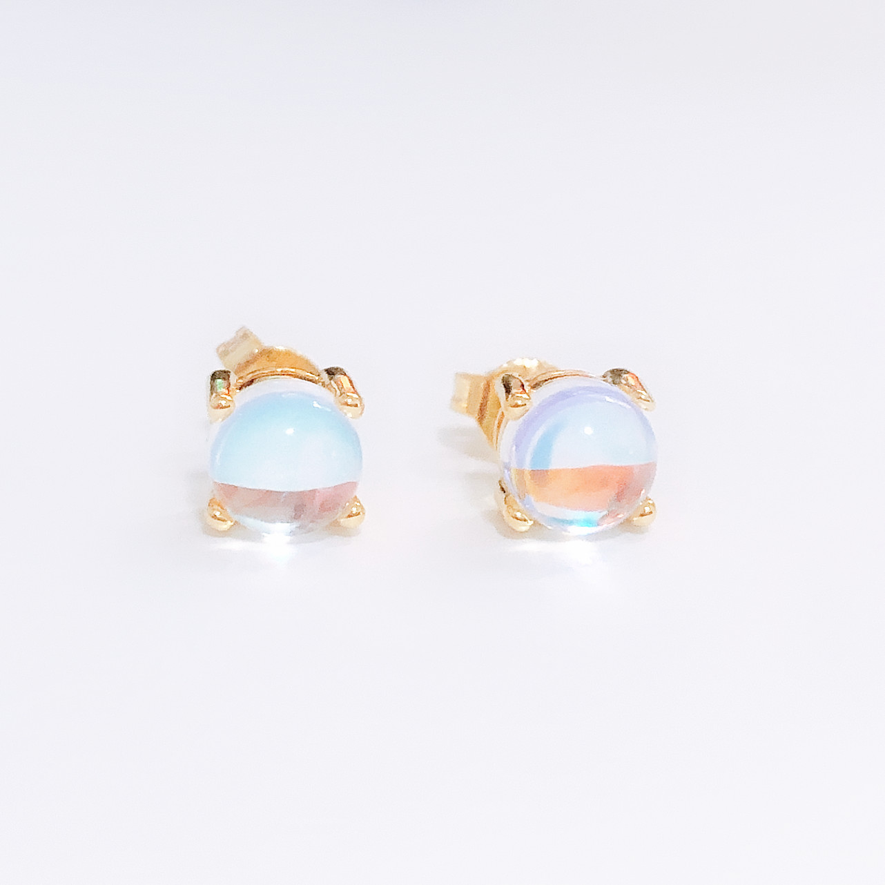 925 Sterling Silver Moonstone Studs - Gallery 3