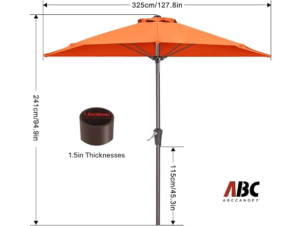 ABCCANOPY Patio Umbrella 11FT