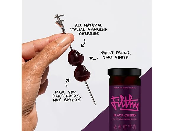 Filthy Amarena Black Cherries, 11oz