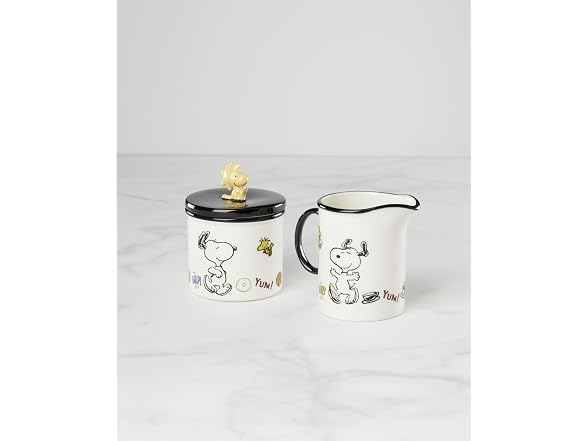 Lenox Chef Snoopy Porcelain Sugar and Creamer Set