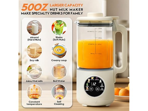 NestEase 8-in-1 Nut Milk Maker