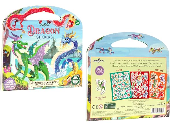 eeBoo Dragon Stickers, 180 Stickers