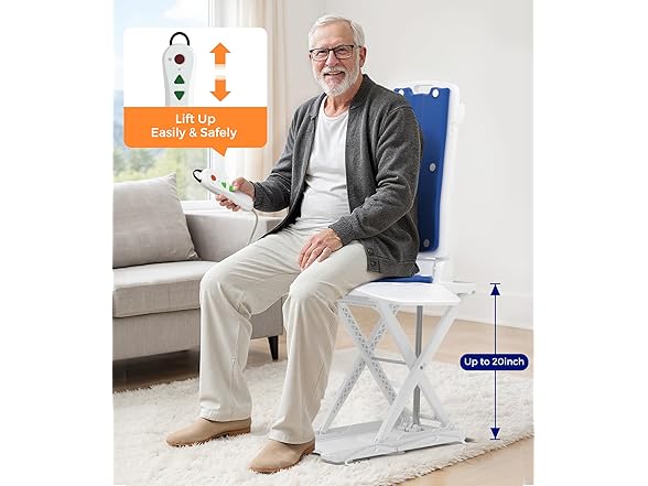 Electric Chair Lift Assist Devices for Seniors, Stand Up Independently from Floor with Remote Control, 300 LBS Capacity, 2 in1 Lift Chairs for Elderly, Waterproof Bath Lift for Tub for Elderly (Open Box)