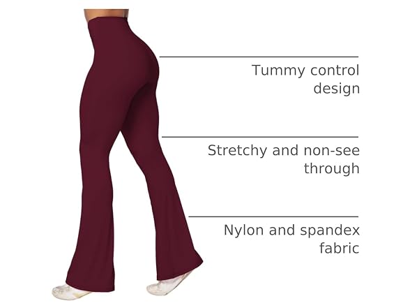 Sunzel Flare Leggings 30in XL Black Cherry