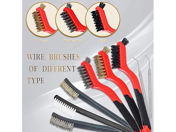 HUNTACE Small Wire Brush - 8 Pieces Brass