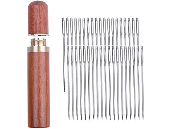 Jdesun Wooden Needle Case with 40 Pieces