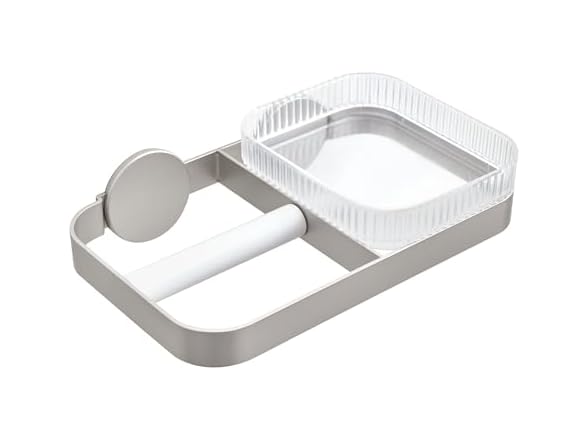 iDesign TP Holder w/Tray Clear/Grey