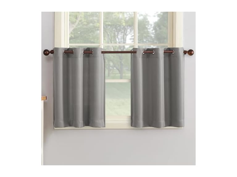 Montego Kitchen Curtain 56x24 Nickel