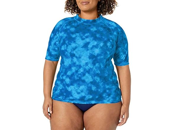 Kanu Surf Women's Plus Rash Top Blue (3X)