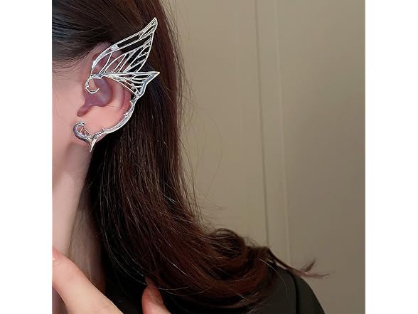 W Weilirian Gothic Elf Fairy Cuff Earrings