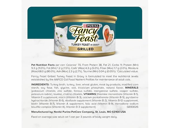 Fancy Feast Grilled Turkey, 24 Cans