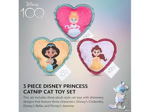Disney for Pets 3 Piece Princess Cat Toys with Catnip