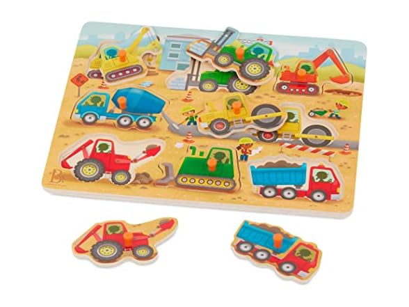 B. toys Peek & Explore Construction Trucks