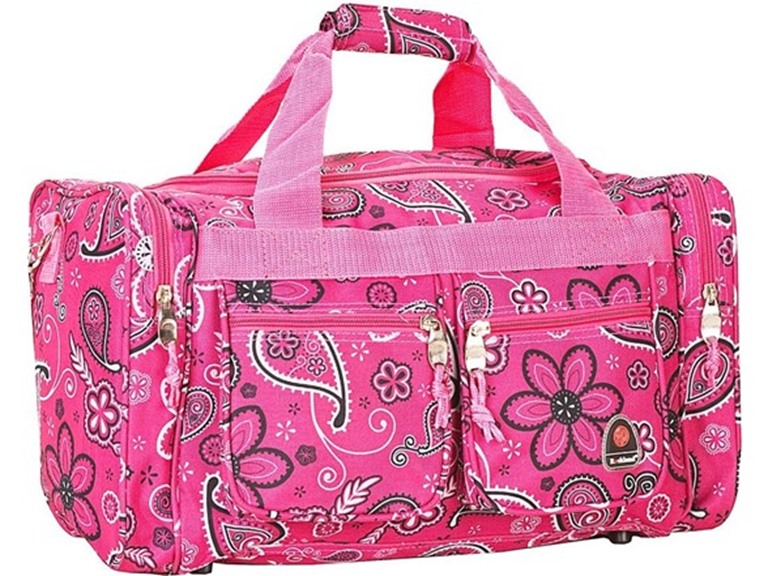 Rockland 19" Polyester Duffel Bag, Pink Bandana