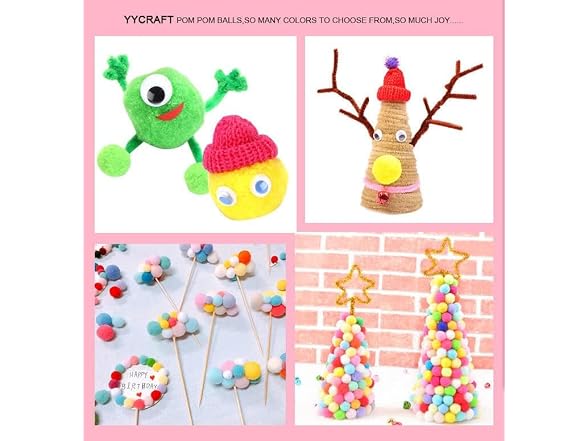 YYCRAFT Craft Pom Pom Balls 1.5 Size:1.5",Yellow
