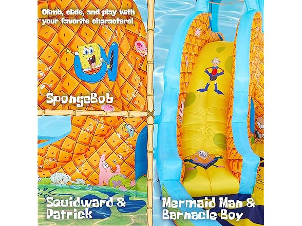 SUNNY&FUN Spongebob Deluxe Inflatable Water Slide Park