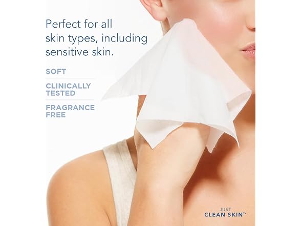 Just Clean Skin Dry Face Towels 50 Count