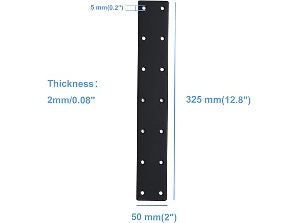 Generic 12-3/4Long Black Flat Mending Plate