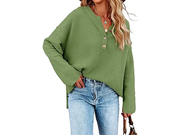 Women’s Oversized V Neck Knit Sweater