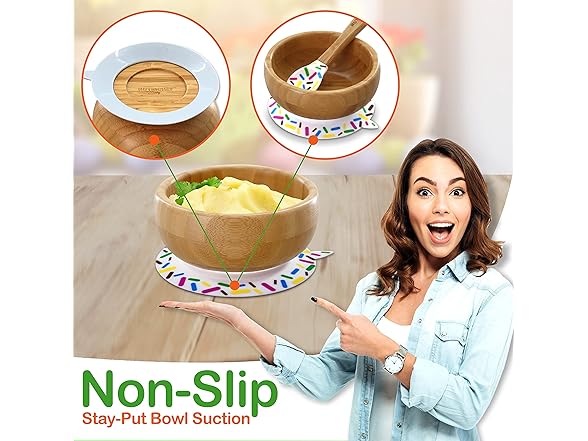 NutriChef NutriChef Bamboo Baby Feeding Bowl - Wooden Inf