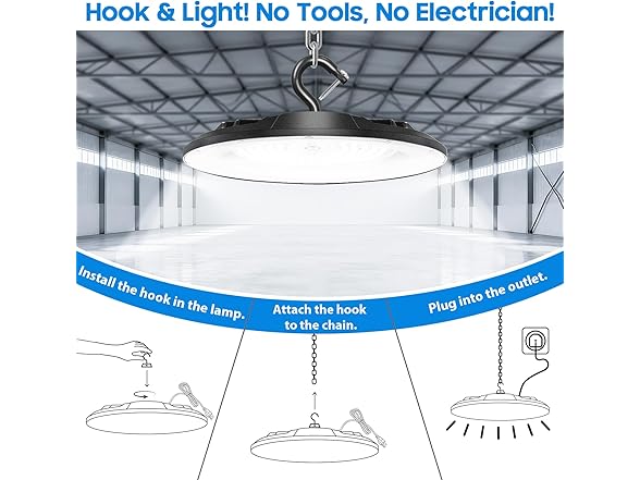 GoBright B0FXWY6D82 13 Inch High Bay Light 6-Pack