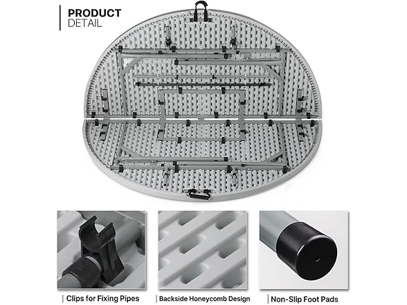 MoNiBloom 5.5Ft Round Folding Table
