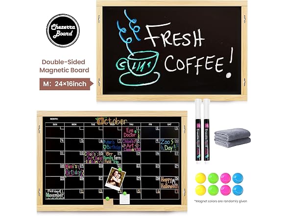 Chezerra Double-Sided Magnetic Chalkboard