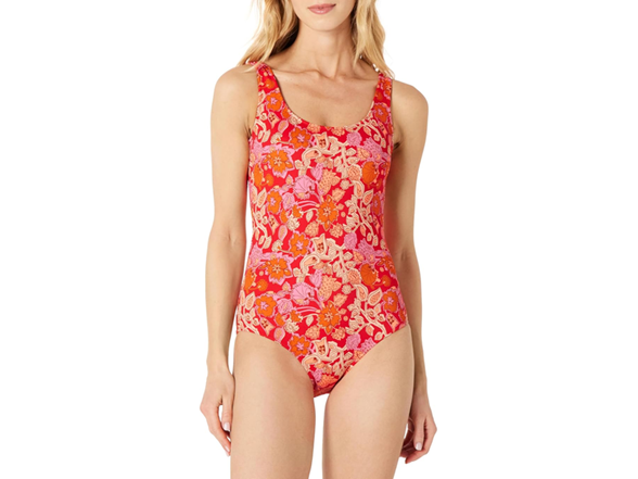 Bright Red Multi Folk Floral
