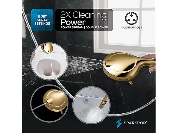 10-Mode Handheld Shower Head w/ 6ft Hose