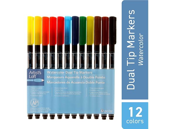 Artist's Loft Watercolor 12 Color Dual-Tip Markers