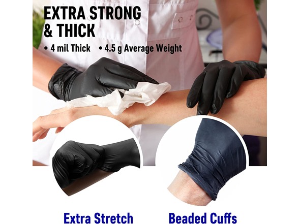 XS Multi-Pack Black Nitrile Gloves - Gallery 12