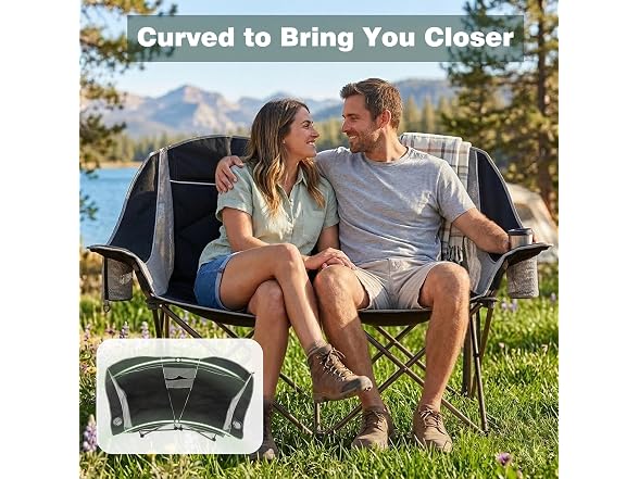 SUNNYFEEL Black Loveseat Camping Chair