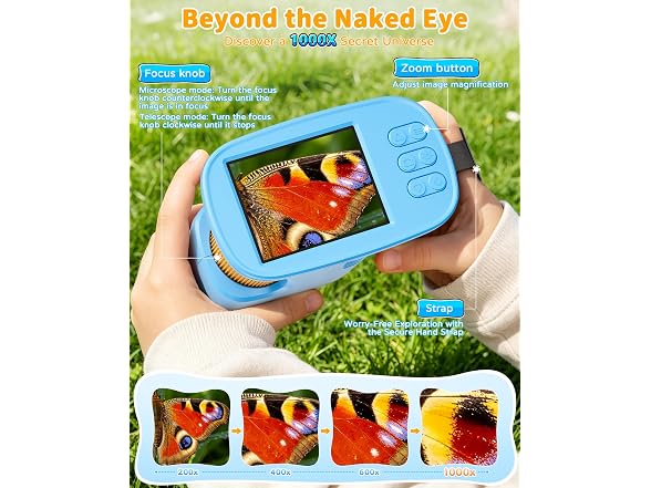 Kids Borescope 1000X 4K Mini Microscope