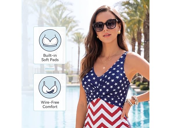 American Trends Girls (6-8) American Flag Swimsuit