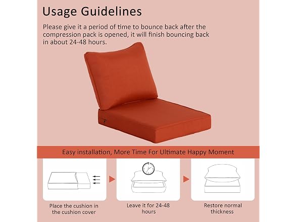 COZYVIDA Deep Seat Cushion Set