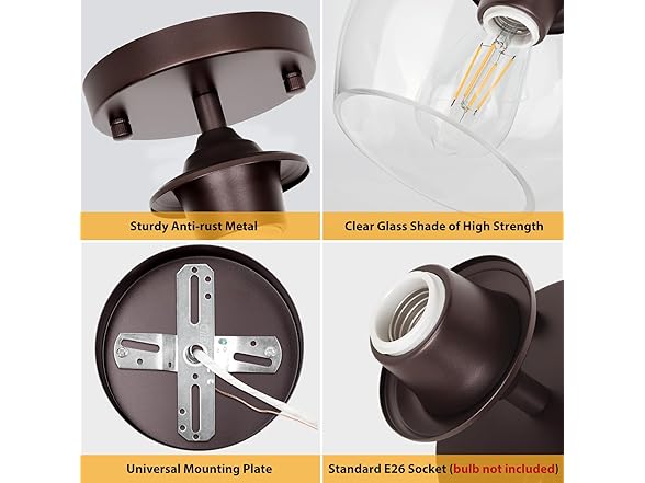 BesLowe Modern Semi Flush Mount Ceiling Light