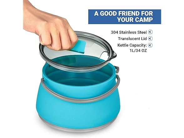 EEZEE Collapsible Camping Kettle Bowl