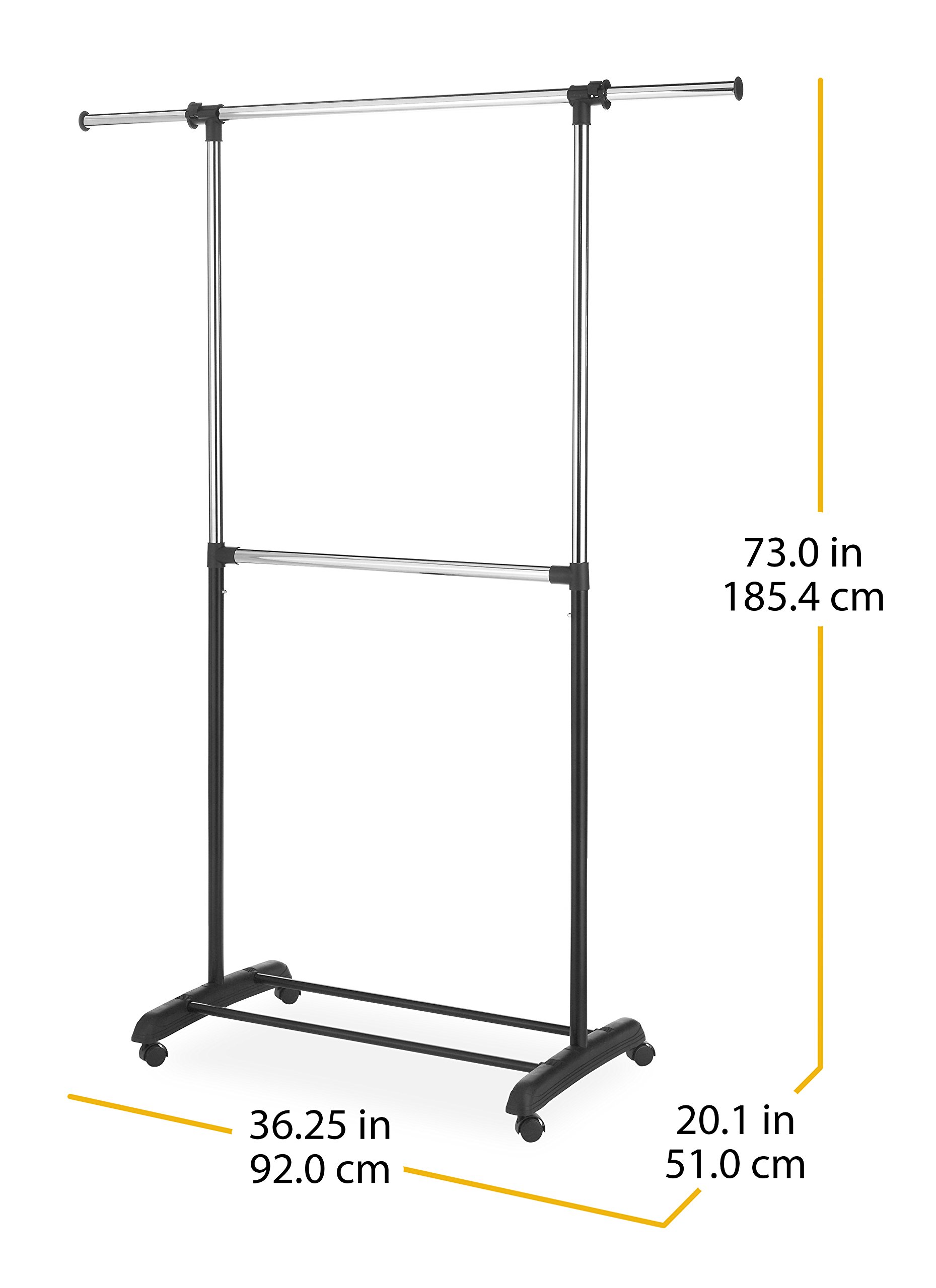 Whitmor Adjustable 2-Rod Garment Rack - Gallery 7