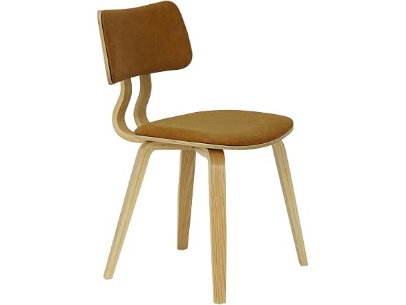 Jaguar Camel Curved Back Wood Chair Set of 3