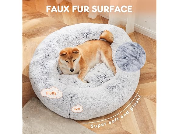 NEWBULIG 30.7x30.7 Inch Donut Dog Bed
