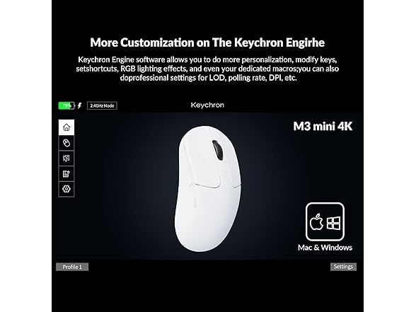 Keychron M3 Mini 4K Wireless White Mouse