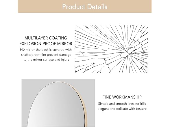 NeuType Arched Full Mirror 65"x22"