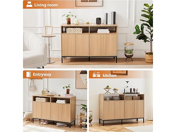 Mericonia Farmhouse Buffet Sideboard Cabinet with Storage