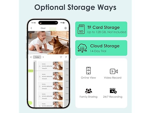 (2 Pack) YOTON Indoor Security Camera | 2.4GHz