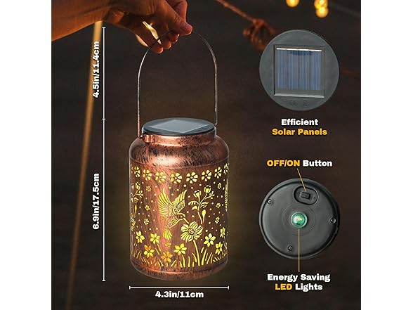 2Pk Hummingbird Lanterns Waterproof