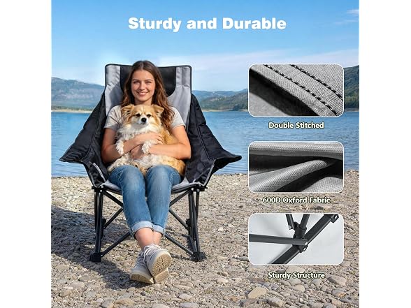 SUNNYFEEL Grey 2pk Rocking Camping Chair