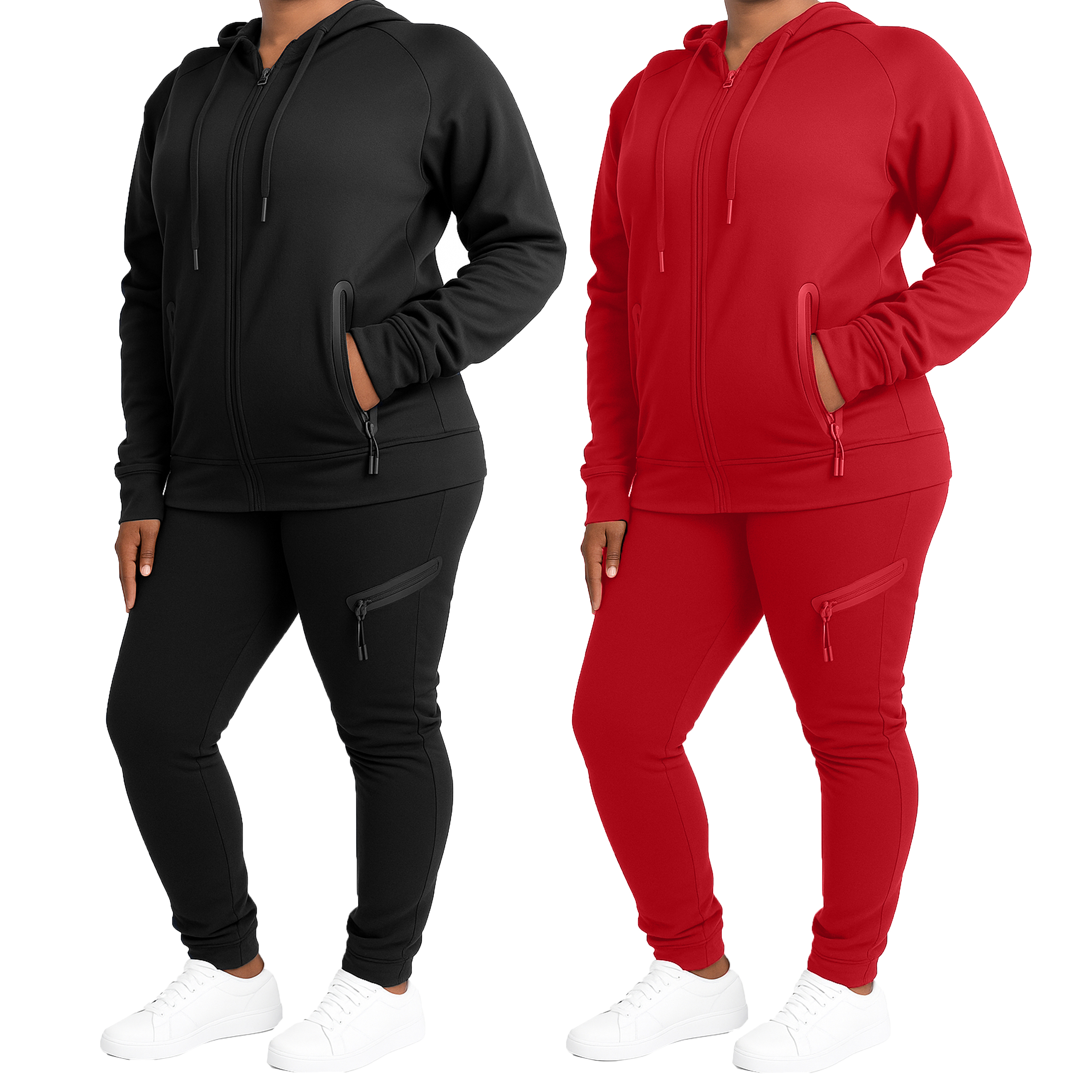 Women's Tech Fleece Hoodie & Jogger Set - Gallery 31