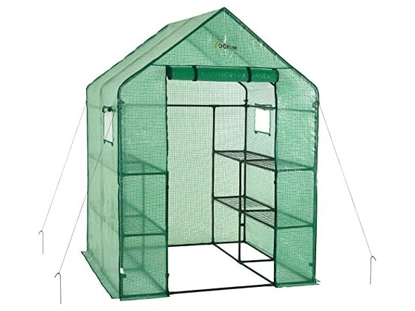 Ogrow Deluxe Walk-In Greenhouse 2 Tiers, 8 Shelves