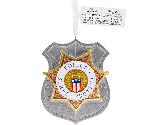 Hallmark Christmas Ornament, Police Badg - Gallery 7